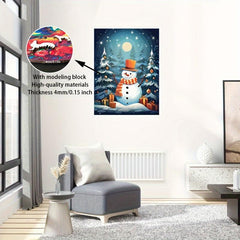 3D Snowman Pattern Wooden Puzzle - Halloween Christmas Thanksgiving Gift
