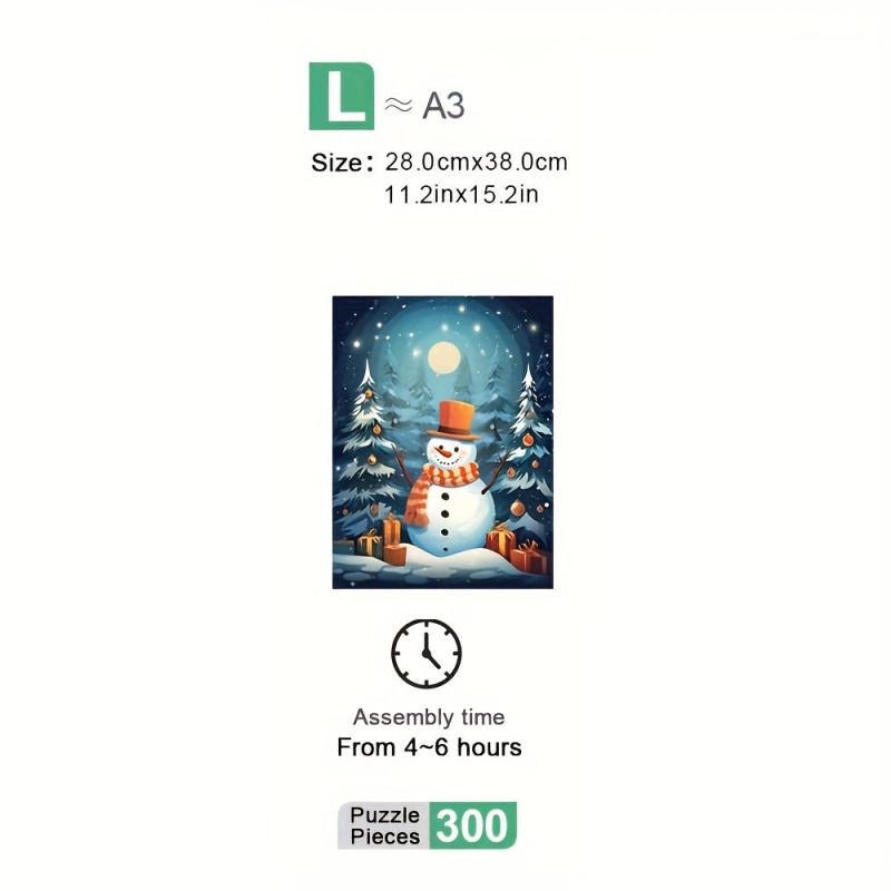 3D Snowman Pattern Wooden Puzzle - Halloween Christmas Thanksgiving Gift
