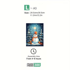 3D Snowman Pattern Wooden Puzzle - Halloween Christmas Thanksgiving Gift
