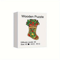 Christmas Stocking Wooden Puzzle Art Jigsaw Puzzles Toys Gift Home Decor