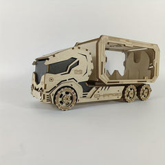 3D Piggy Bank Truck Wooden Puzzle - DIY Assembly Toy