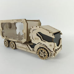 3D Piggy Bank Truck Wooden Puzzle - DIY Assembly Toy