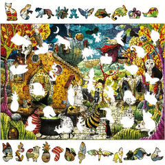 Funny Farm Irregular Wooden Puzzle for Adults and Children