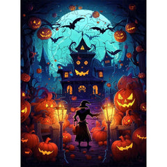 Halloween Witch Castle Jigsaw Puzzle Unique Shape High-Quality Wooden Puzzle