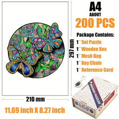 Montessori Butterfly Disc Wooden Puzzle Educational Gift For Kids