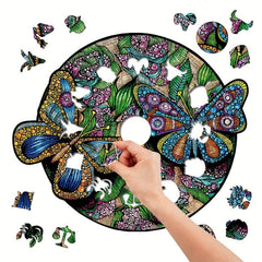 Montessori Butterfly Disc Wooden Puzzle Educational Gift For Kids