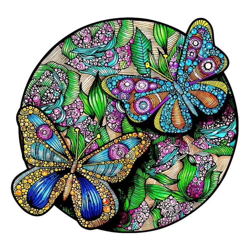 Montessori Butterfly Disc Wooden Puzzle Educational Gift For Kids