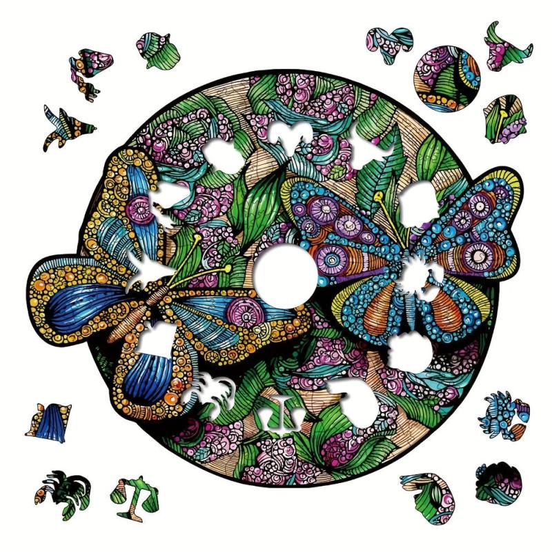 Montessori Butterfly Disc Wooden Puzzle Educational Gift For Kids