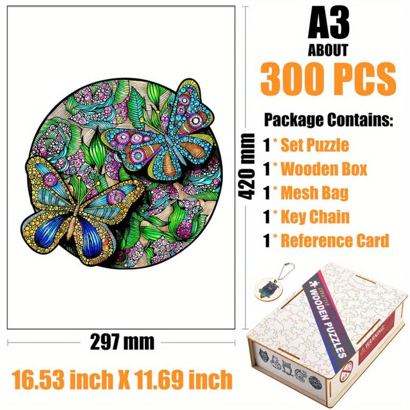 Montessori Butterfly Disc Wooden Puzzle Educational Gift For Kids