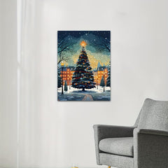 3D Wooden Puzzle Christmas Tree Snow Scene Model - 4mm Thickness