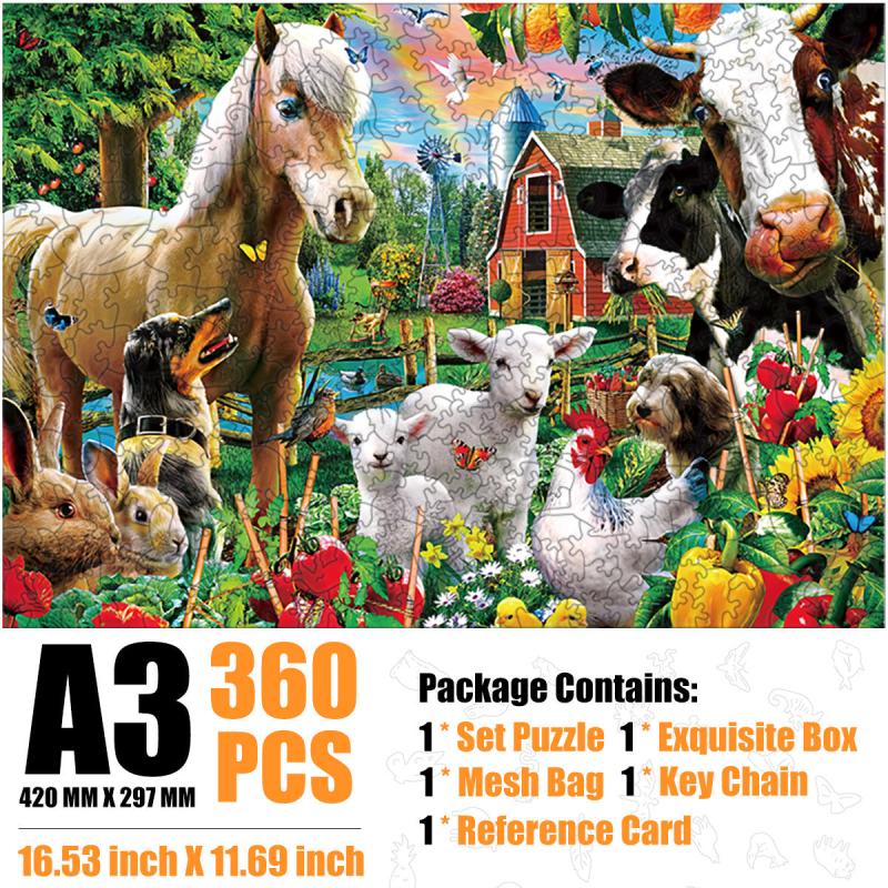 Fun Farm Wooden Puzzle DIY Crafts Adult Children's Birthday Game