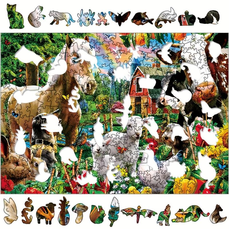 Fun Farm Wooden Puzzle DIY Crafts Adult Children's Birthday Game
