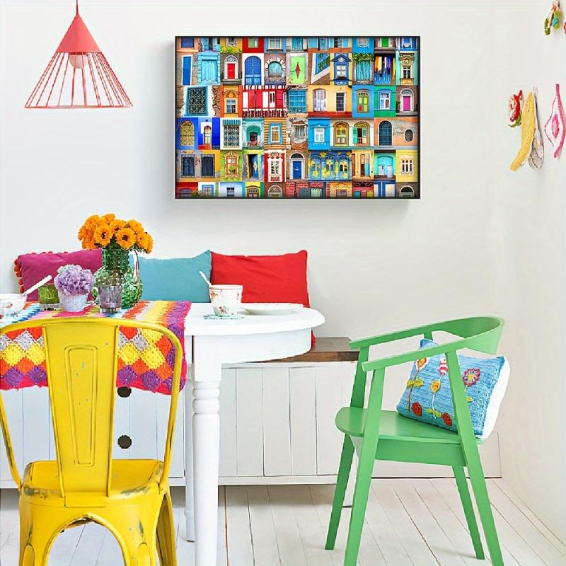 Colorful Doors Puzzle 1000 Pieces for Adults, Challenging Game Night Fun