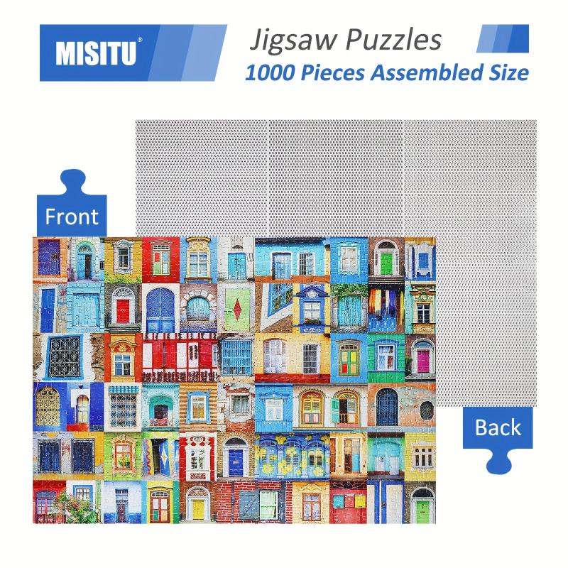 Colorful Doors Puzzle 1000 Pieces for Adults, Challenging Game Night Fun