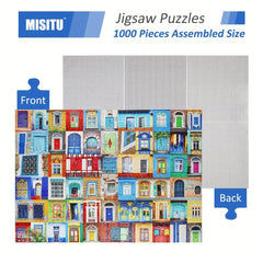 Colorful Doors Puzzle 1000 Pieces for Adults, Challenging Game Night Fun