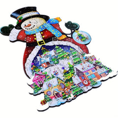 Wooden Snowman Puzzle Board Development Gift