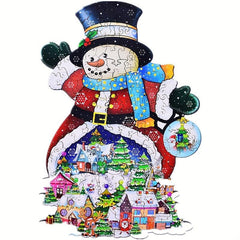 Wooden Snowman Puzzle Board Development Gift
