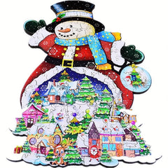 Wooden Snowman Puzzle Board Development Gift
