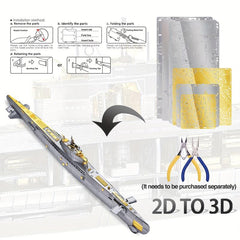 Piececool 3D Metal Puzzle Military Submarine Model Building Kit
