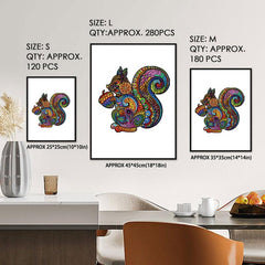 Squirrel Wooden Puzzle Difficult Irregular Unique Pieces