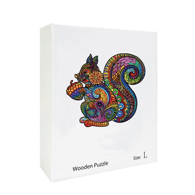 Squirrel Wooden Puzzle Difficult Irregular Unique Pieces