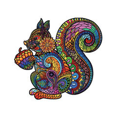 Squirrel Wooden Puzzle Difficult Irregular Unique Pieces
