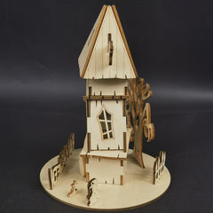 3D Wooden Puzzle Halloween House Educational Assembly Toy