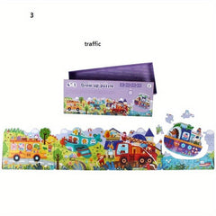 Montessori 4-in-1 Growth Puzzle Princess Dinosaur Animal Transportation