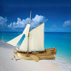 Wooden Assembled Royal Yacht Sailing Model