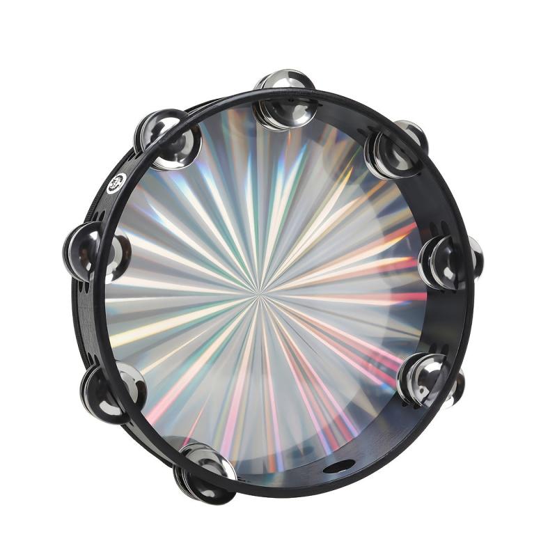 High 10 Inch Tambourine with Double Row Bells