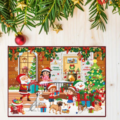 480pcs Christmas Jigsaw Puzzle Santa Claus Fireplace Xmas Toys