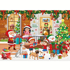480pcs Christmas Jigsaw Puzzle Santa Claus Fireplace Xmas Toys