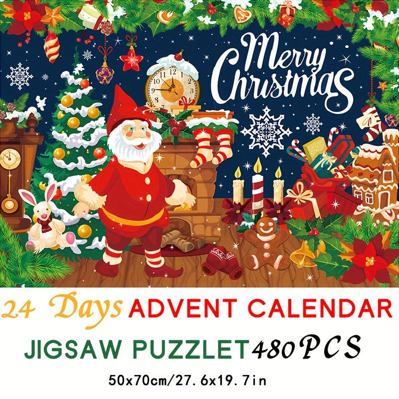 480pcs Christmas Jigsaw Puzzle Santa Claus Fireplace Xmas Toys