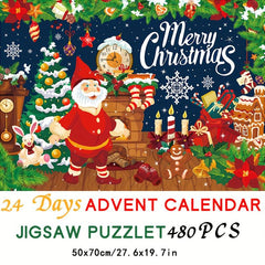 480pcs Christmas Jigsaw Puzzle Santa Claus Fireplace Xmas Toys