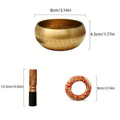 Bronze Meditation Chime Bowl for Yoga and Mindfulness - Soothing Sound Therapy