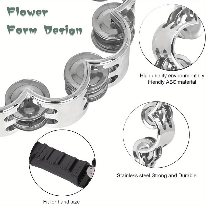 Adults' Hand Tambourine with Metal Bells on ABS Tambourine