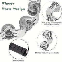 Adults' Hand Tambourine with Metal Bells on ABS Tambourine