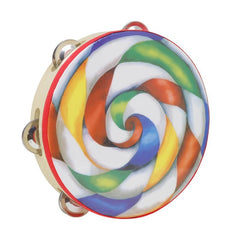 Oriff 8 Inch Lollipop Rattle Drum Tambourine for Education and Percussion