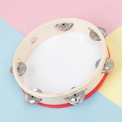 Oriff 8 Inch Lollipop Rattle Drum Tambourine for Education and Percussion