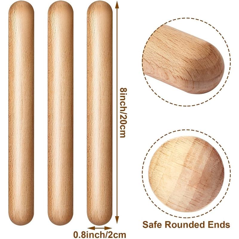 2pcs Educational Wooden Drum Sticks Classical Music Rhythm Sticks