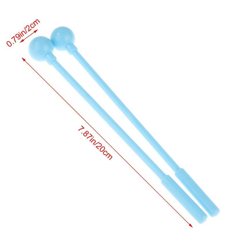 1 Pair Percussion Drum Sticks Mallets Plastic Instrument Multiple Colors