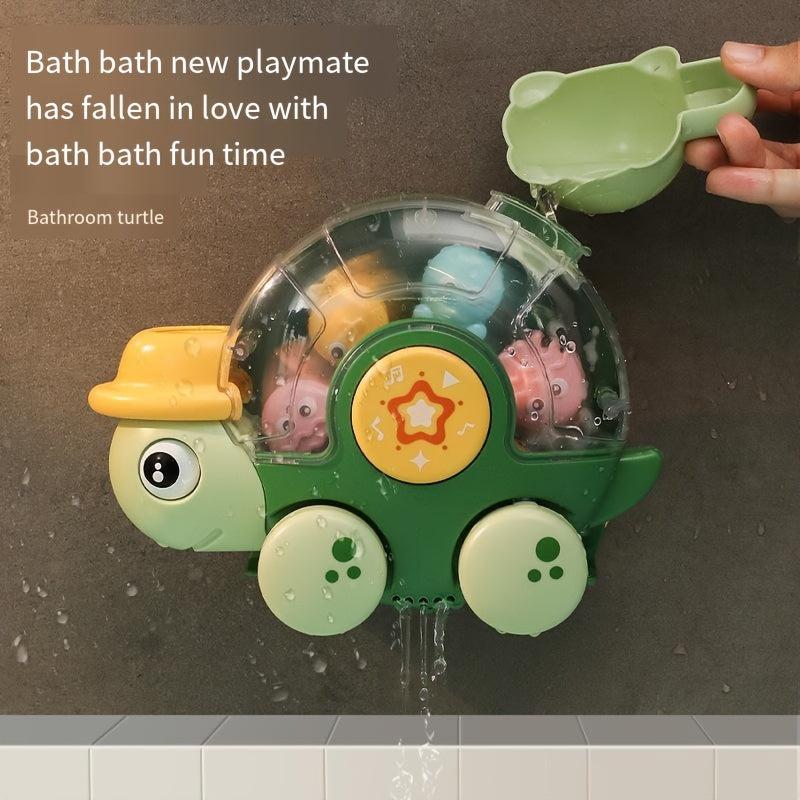Children's Turtle Rotating Toy for Bath and Land