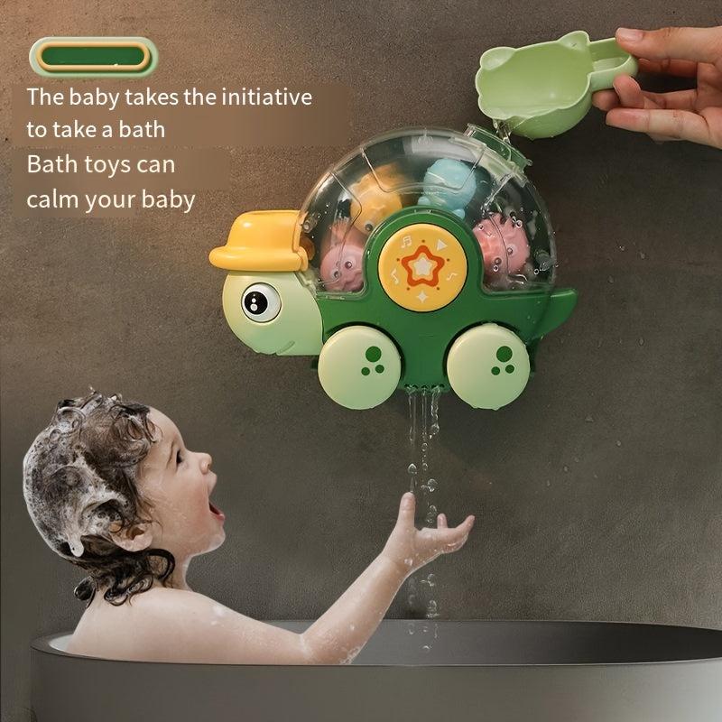 Children's Turtle Rotating Toy for Bath and Land