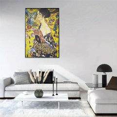 1000 Piece Jigsaw Puzzle Klimt Lady with Fan + Glue Sheets
