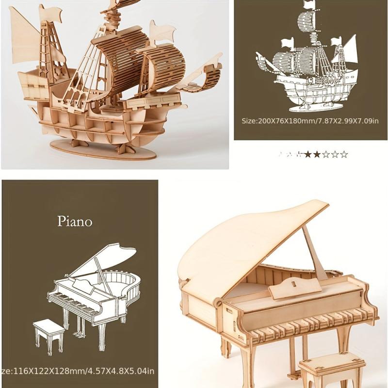 Wooden 3D Puzzle Educational Assembled Toys Parent-child Building Blocks