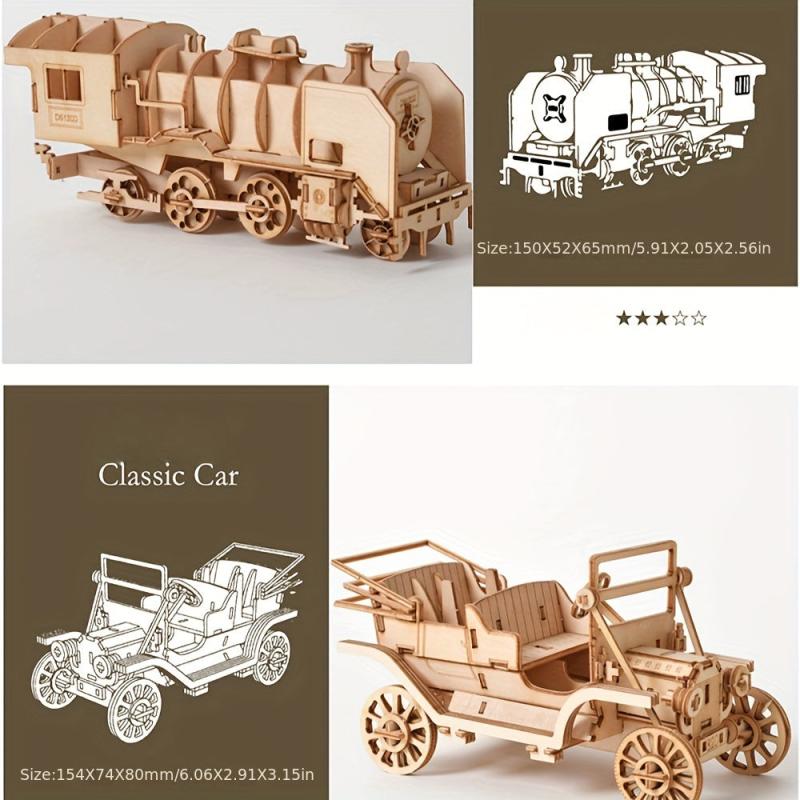 Wooden 3D Puzzle Educational Assembled Toys Parent-child Building Blocks
