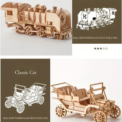 Wooden 3D Puzzle Educational Assembled Toys Parent-child Building Blocks