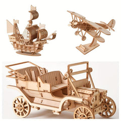 Wooden 3D Puzzle Educational Assembled Toys Parent-child Building Blocks