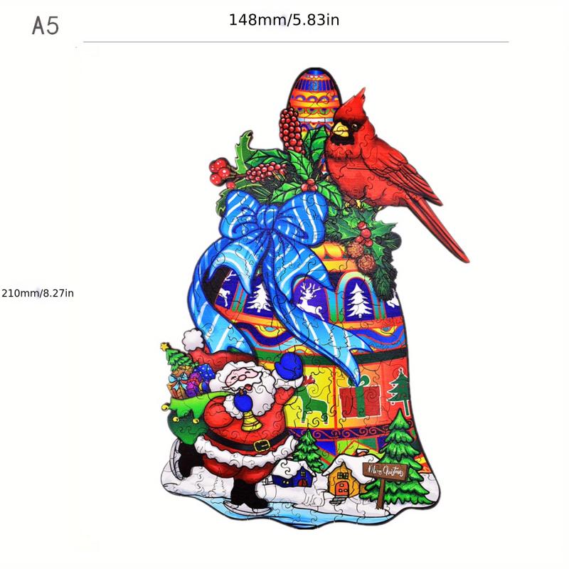Christmas Bell Children's Puzzle Class Puzzle Wooden Board