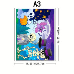 Wooden Halloween Jigsaw Puzzle Toy, Stress Relief Animal Irregular Gift Wrap